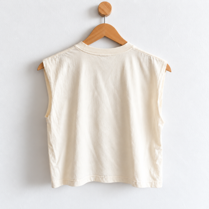 Back view of Badass Women muscle tank with a relaxed boxy mid length fit, created for strong women, best friends, and women who believe in lifting each other up.
