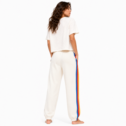 Back view of a women’s boxy crop T-shirt showing the plain back and relaxed boxy fit.