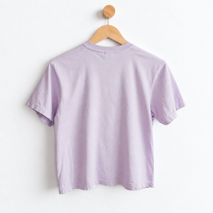 Back view of women’s Be Fearless inspirational graphic tee with garment dyed fabric, relaxed mid length fit, crew neckline, and comfortable everyday style.