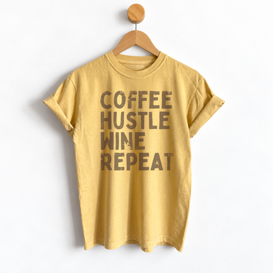 saying on a garment dyed unisex graphic shirt with a relaxed slightly oversized fit for women. Fineish