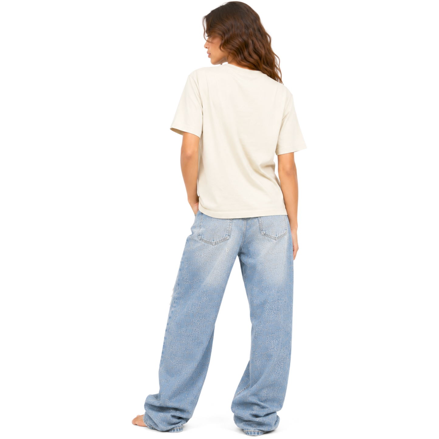 Back view of the Hot Dogs & Home Runs unisex baseball T-shirt showing the relaxed fit and plain back.