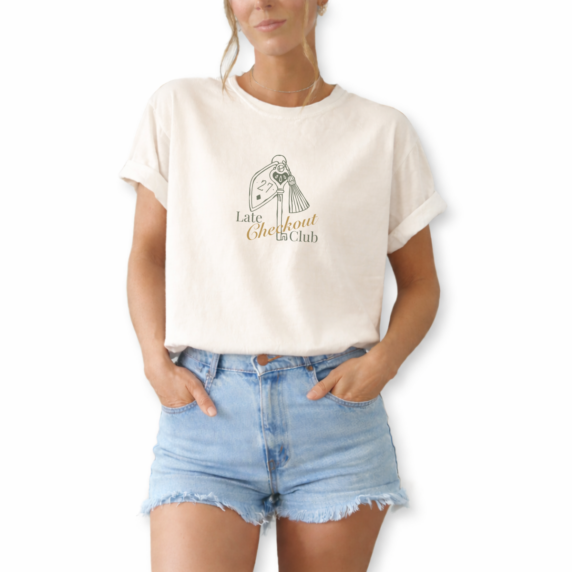 Vintage-inspired hotel aesthetic graphic tee for vacation lovers and weekend getaways. Unisex retro travel shirt featuring Hotel Late Checkout Club moonlit design. Hotel Late Checkout Club Under the Moonlite Sky retro unisex t-shirt with vintage travel design.