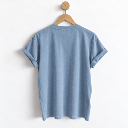 Back view of I Came I Saw I Made It Awkward boyfriend tee with relaxed unisex sizing, garment dyed fabric, crew neckline, and a slightly oversized fit for women.