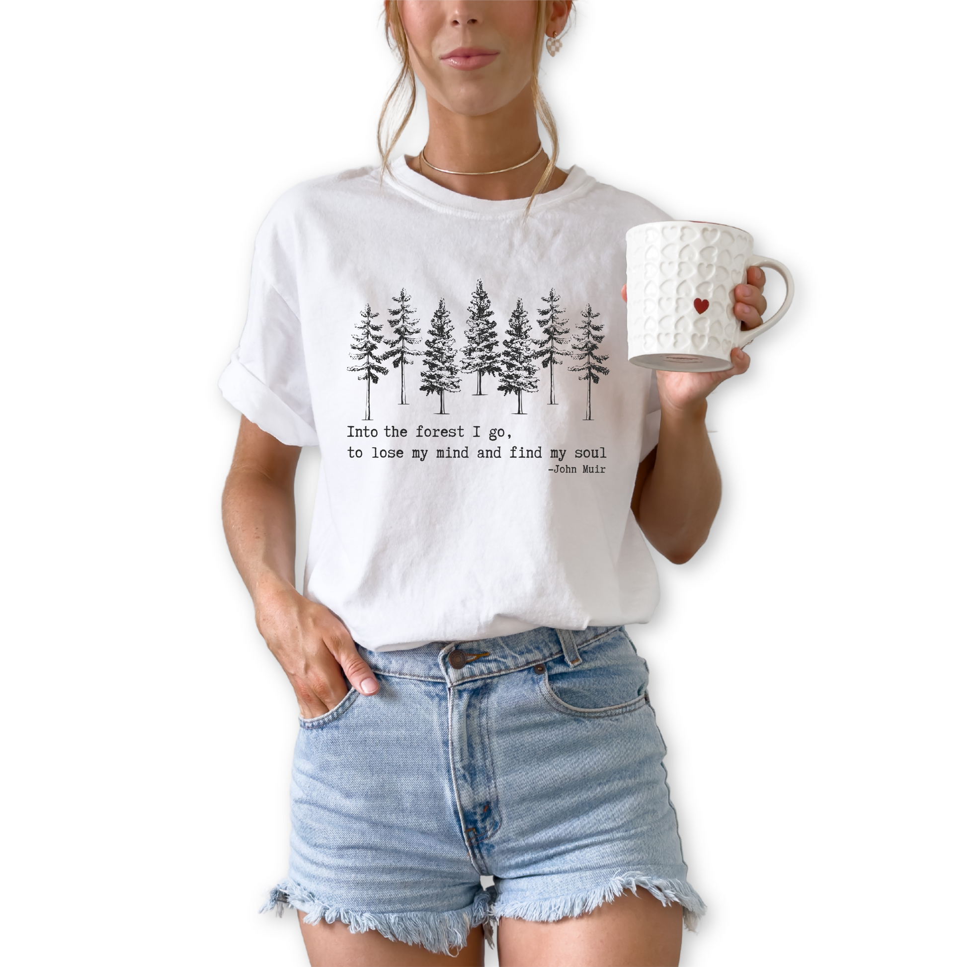 Into the Wild I Go unisex graphic t-shirt featuring inspirational nature quote “To Lose My Mind and Find My Soul.” Outdoor hiking shirt for adventure lovers.