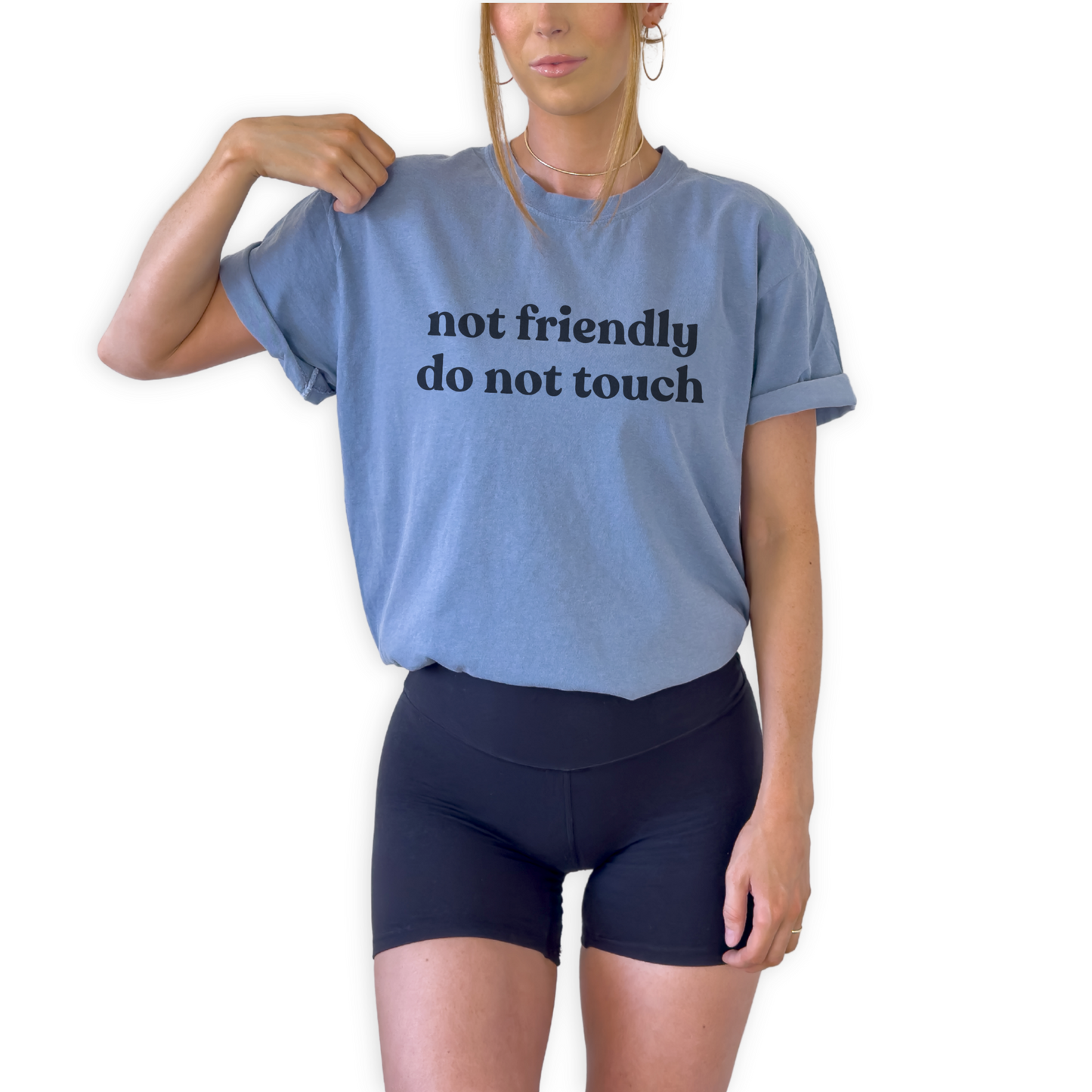 Funny introvert Not Friendly Do Not Touch quote shirt on unisex tee