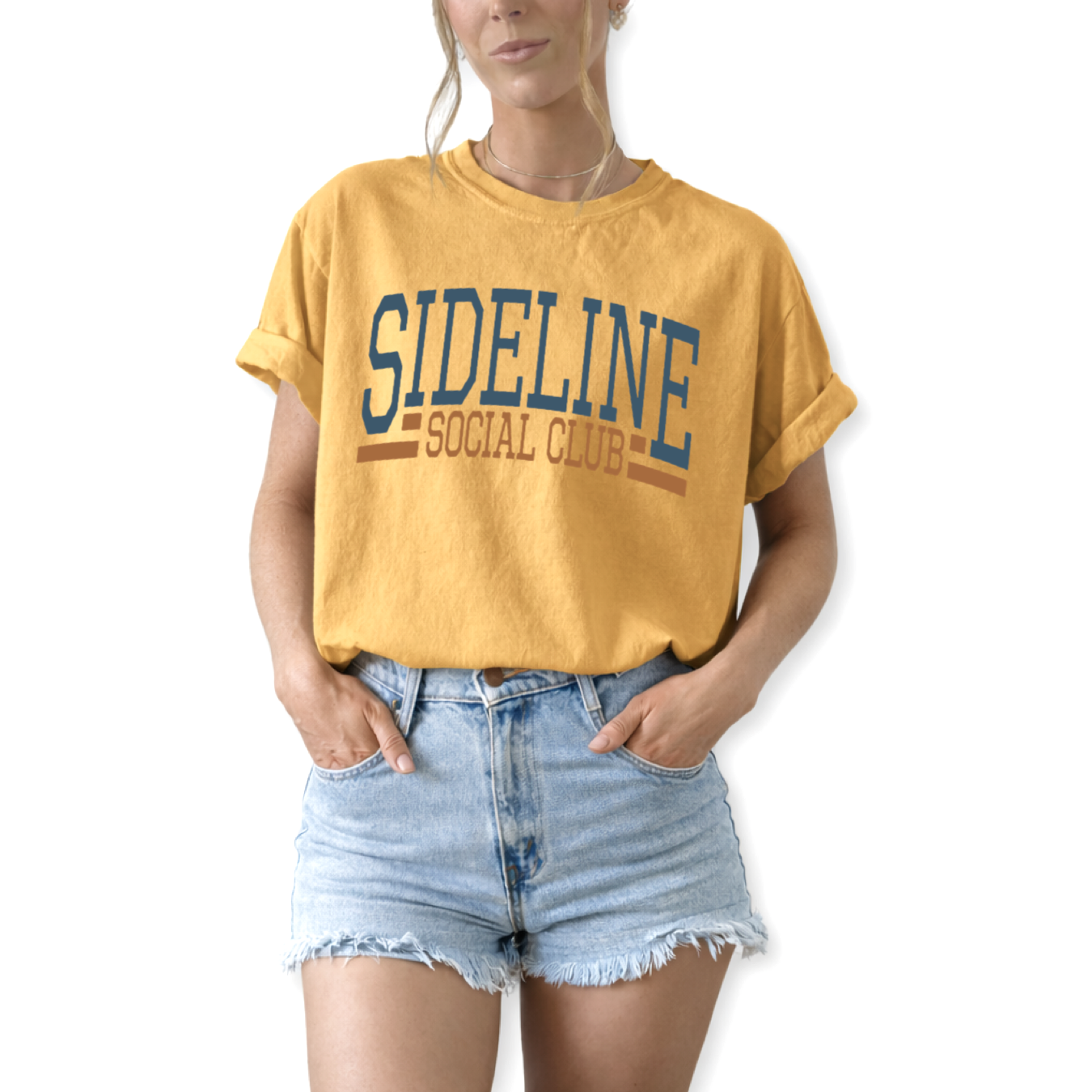 Game day graphic shirt. Unisex Sideline Social Club retro graphic t-shirt styled for football game day and tailgate fashion