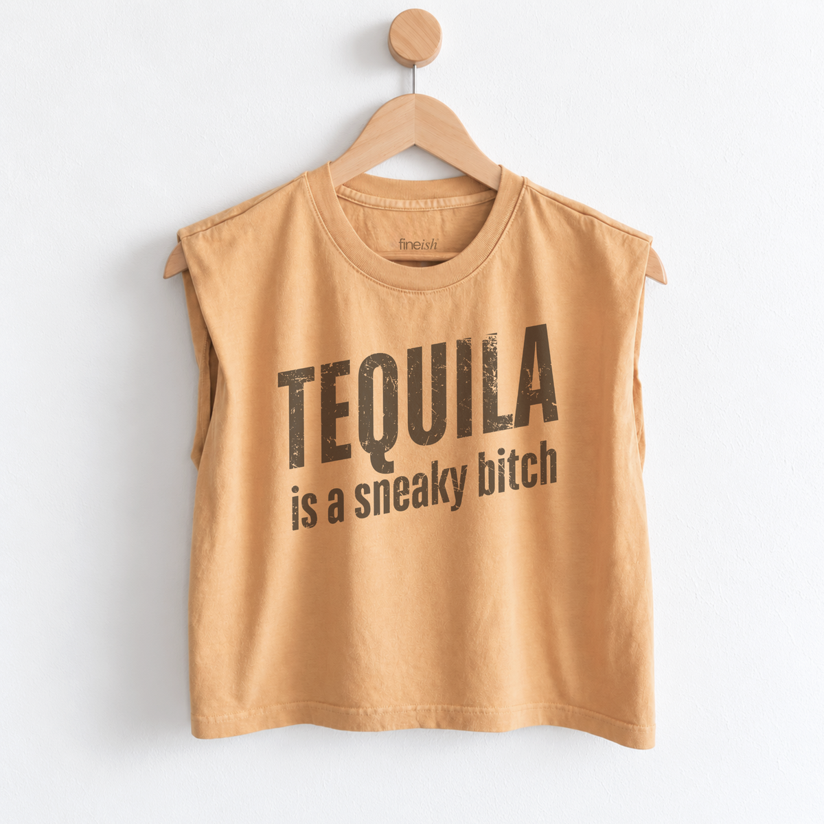Women’s Tequila Is a Sneaky B*tch muscle tank featuring a funny tequila saying, perfect for margarita nights, girls trips, happy hour, and girls night.