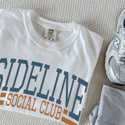 Game day graphic shirt. Unisex Sideline Social Club retro graphic t-shirt styled for football game day and tailgate fashion